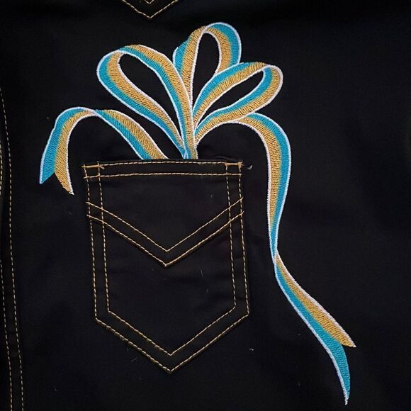 Bob Mackie ~ Wearable Art ~ Black Shacket ~ size Small - Picture 7 of 15